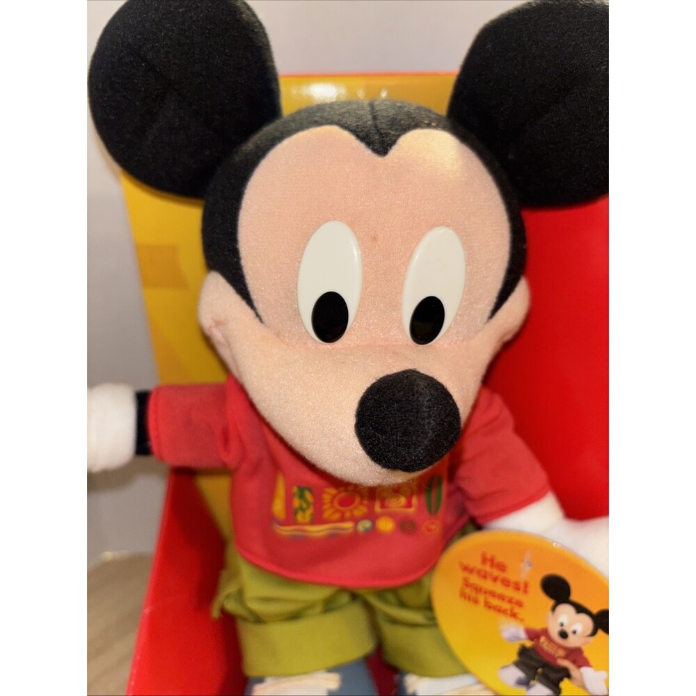 Vintage Y2K Disney Mickey Mouse Wavin' Mickey Plush Fisher-Price 2000 NEW - Picture 4 of 11